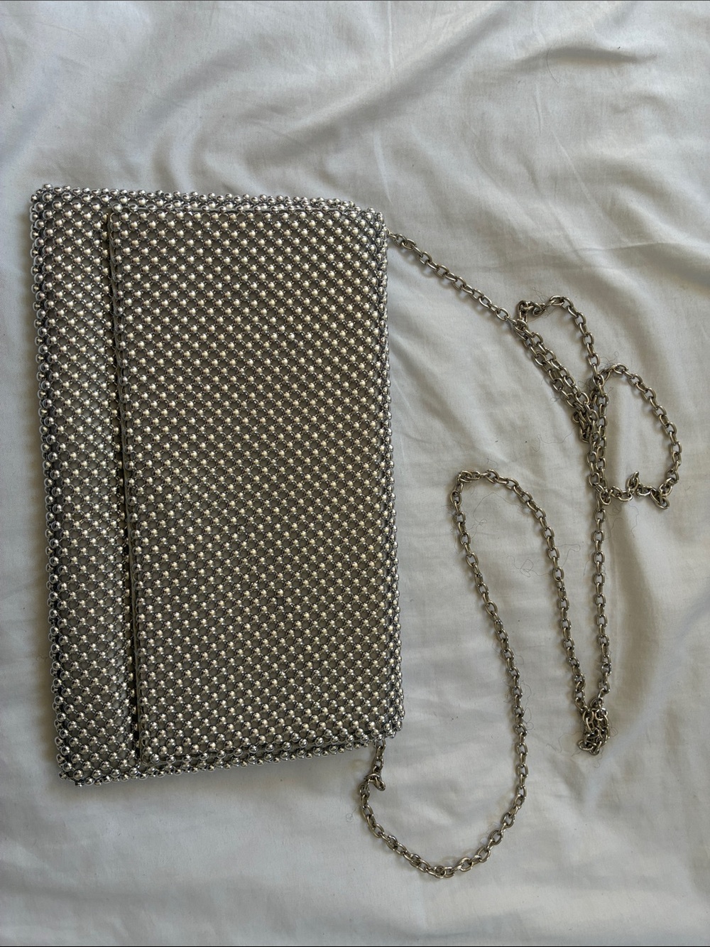 INC International Concepts Silver Rhinestone Chain Shoulder Bag
